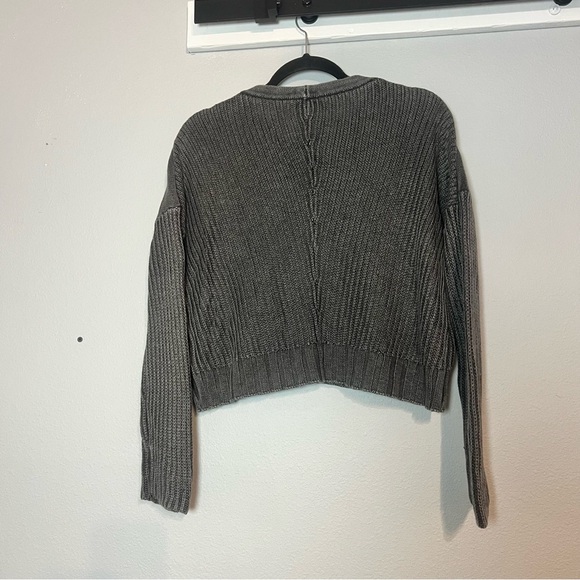 Rails Elsa Knit Sweater Vintage Black Gray Cropped Size Small Slouchy Oversized - Picture 10 of 10
